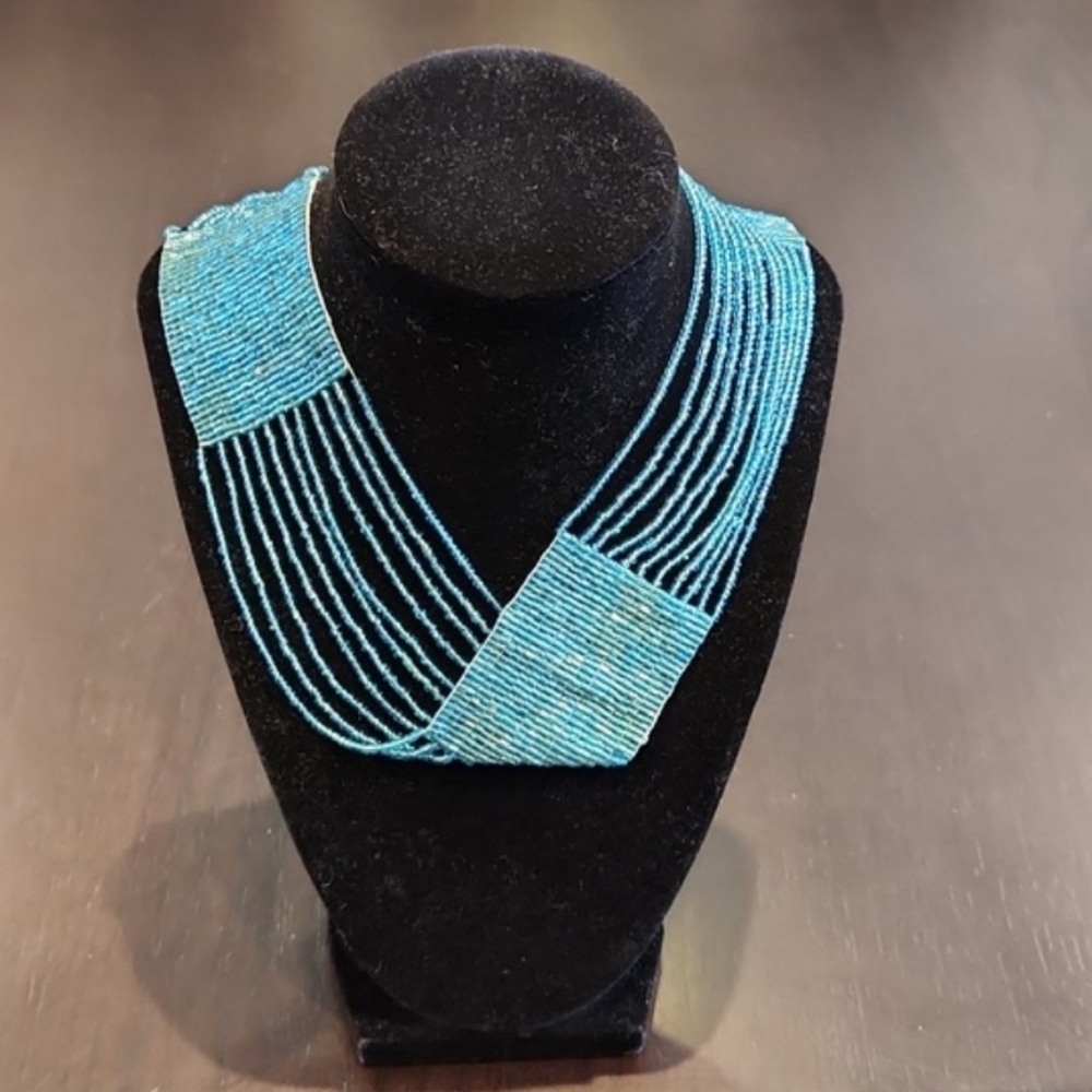 Beaded Pool colored necklace